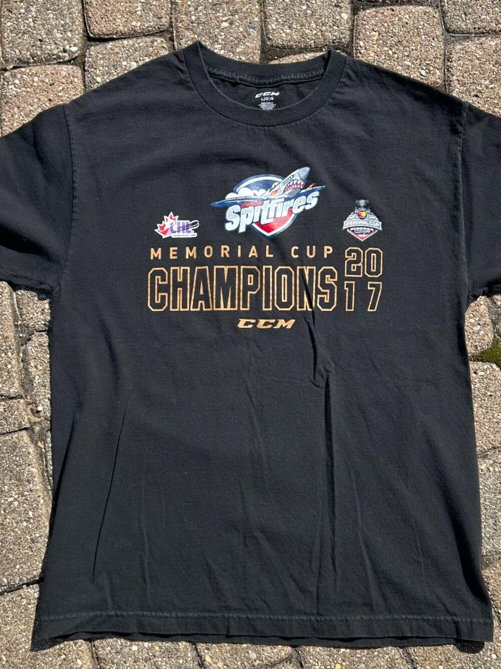 Windsor Spitfire CCM Memorial Cup 2017 T Shirt Sz L